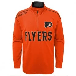 Outerstuff Attacking Zone 1/4 Zip Performance Top - Philidelpia Flyers - Youth