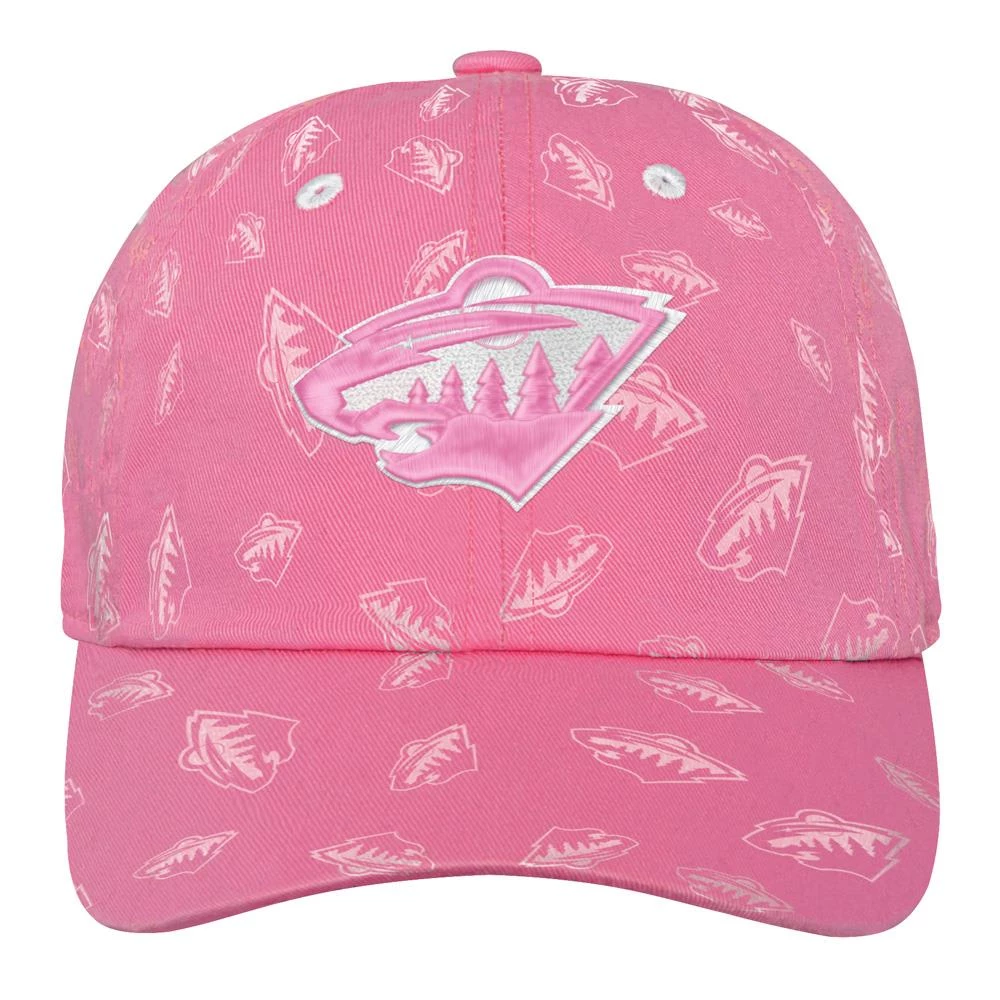Outerstuff Pink Fashion Slouch Adjustable Hat - Minnesota Wild - Youth - Image 2