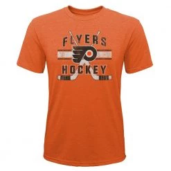 Outerstuff Super Stripe Short Sleeve Tri Blend Tee Shirt – Philadelphia Flyers - Youth