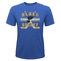 Outerstuff Super Stripe Short Sleeve Tri Blend Tee Shirt – St. Louis Blues - Youth